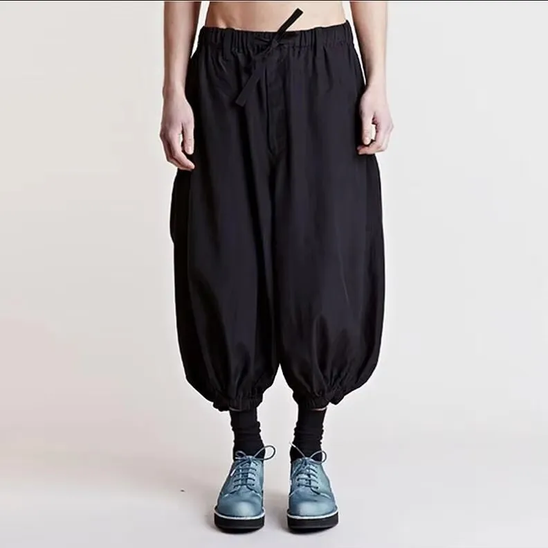 

27-46 New 2025 Men's Hair Stylist Fashion Casual Cropped Pants Loose Harem Pants Plus Size Costumes
