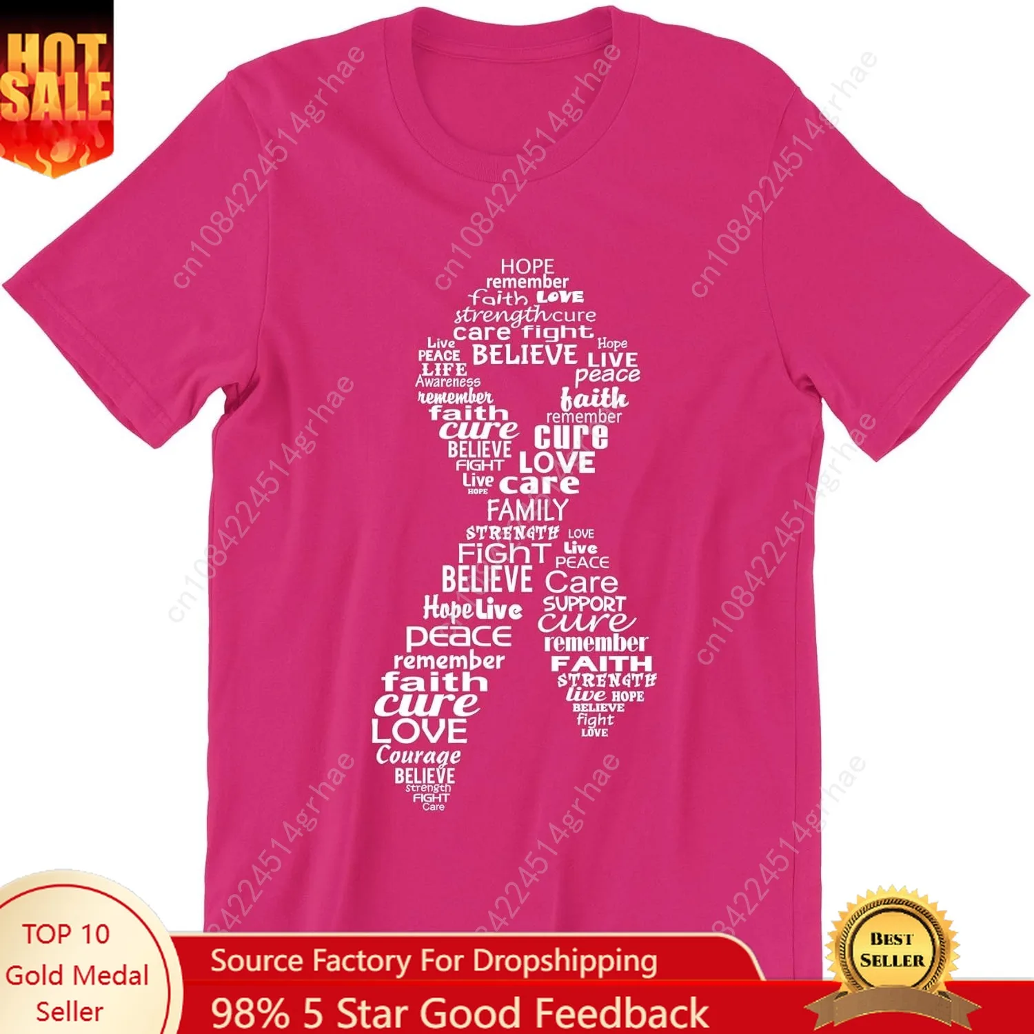 Promoción y más allá de la conciencia del cáncer de mama Camiseta con cinta rosa para hombres Camisas contra el cáncer de mama