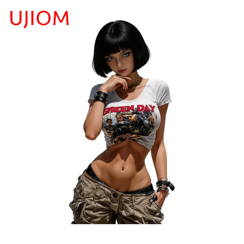 UJIOM Goth Girl Cool Wall Sticker Eye-catching Creative Computer Case Toilet Decals Practical Customizable Bathroom Accessories