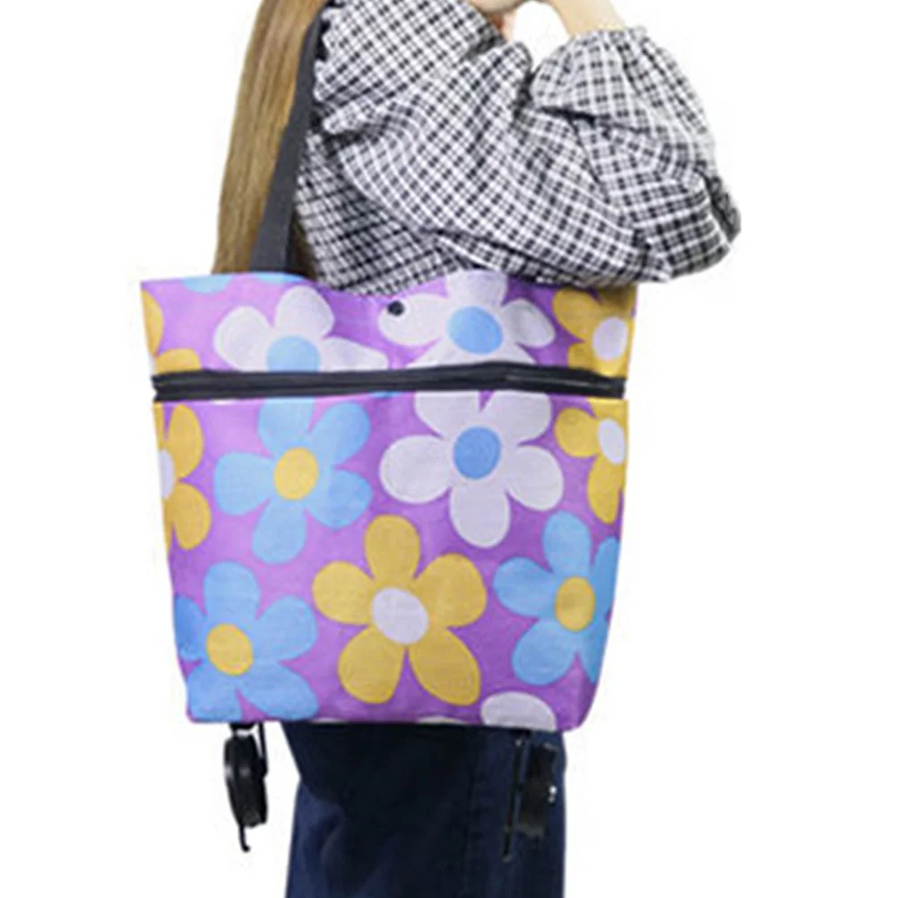 

Premium Foldable Shopping Cart with Wheels Portable Grocery Tote Bag for Travel Shopping Expandable Lightweight Strong