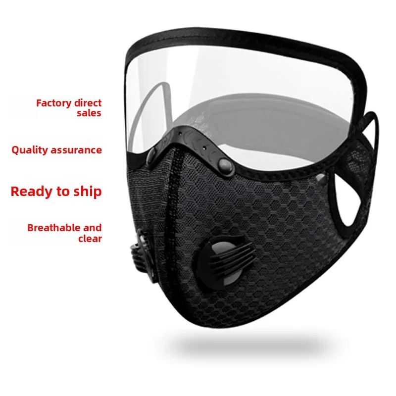 

Cross-Border Cycling Face Shield, Sports Mask with Replaceable Filters, Dustproof Warm Mask with Detachable Lens