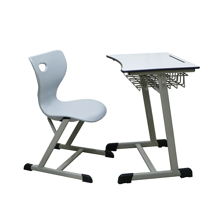 Modern Wooden Single Desk And Chair School Furniture Hpl Desk And Chair For Students