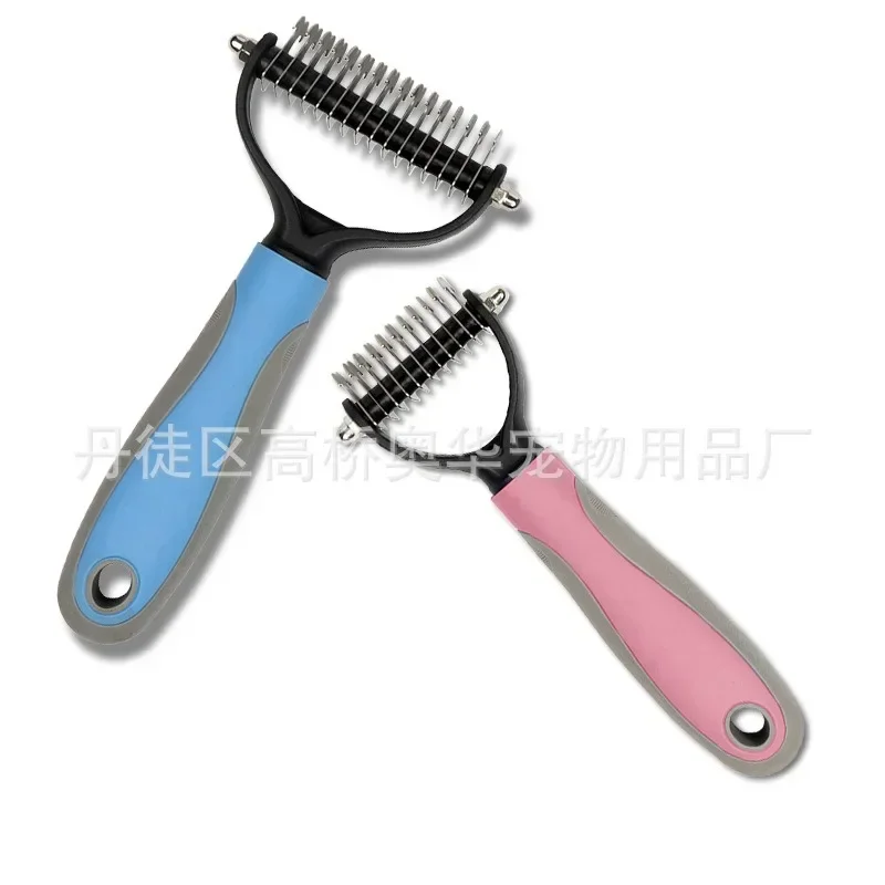 Cat brush Cat Fur Knot Cutter Pets Hair Removal Comb Dog Grooming Shedding Tools Double sided Stainless Brush Pet Products