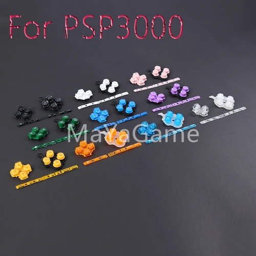 Imagen 2 del producto 1 Juego de botones multicolores izquierdo y derecho, juego de teclas, botones de repuesto de reparación para consola PSP 3000 PSP3000