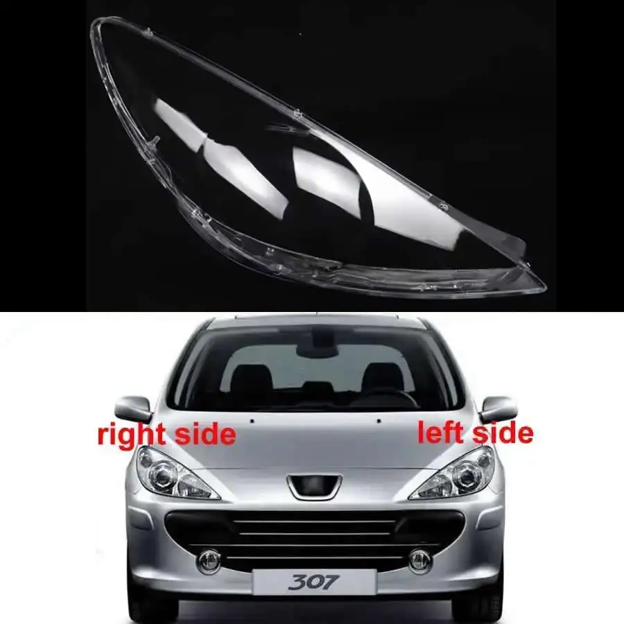 

For Peugeot 307 2008 2009 2010 2011 2012 2013 Headlight Cover Transparent Lampshade Lamp Lens Headlamp Shell Plexiglass