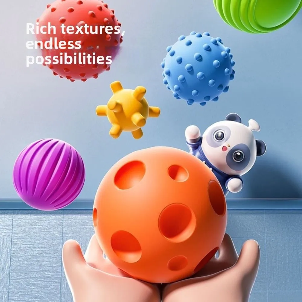 

6Pcs Plastic Textured Multi Ball Set Activity Textured Chewable Baby Sensory Balls Toy Fun Portable Soft Ball Montessori Toys