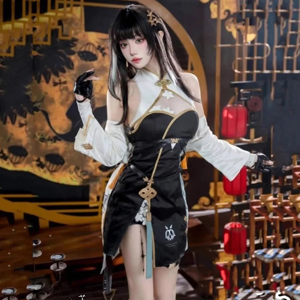 Anime Wuthering Waves Baizhi Cosplay Costume Wig Bai zhi Dress Anime Game Cosplay Halloween Party Clothings Women Fancy Sexy