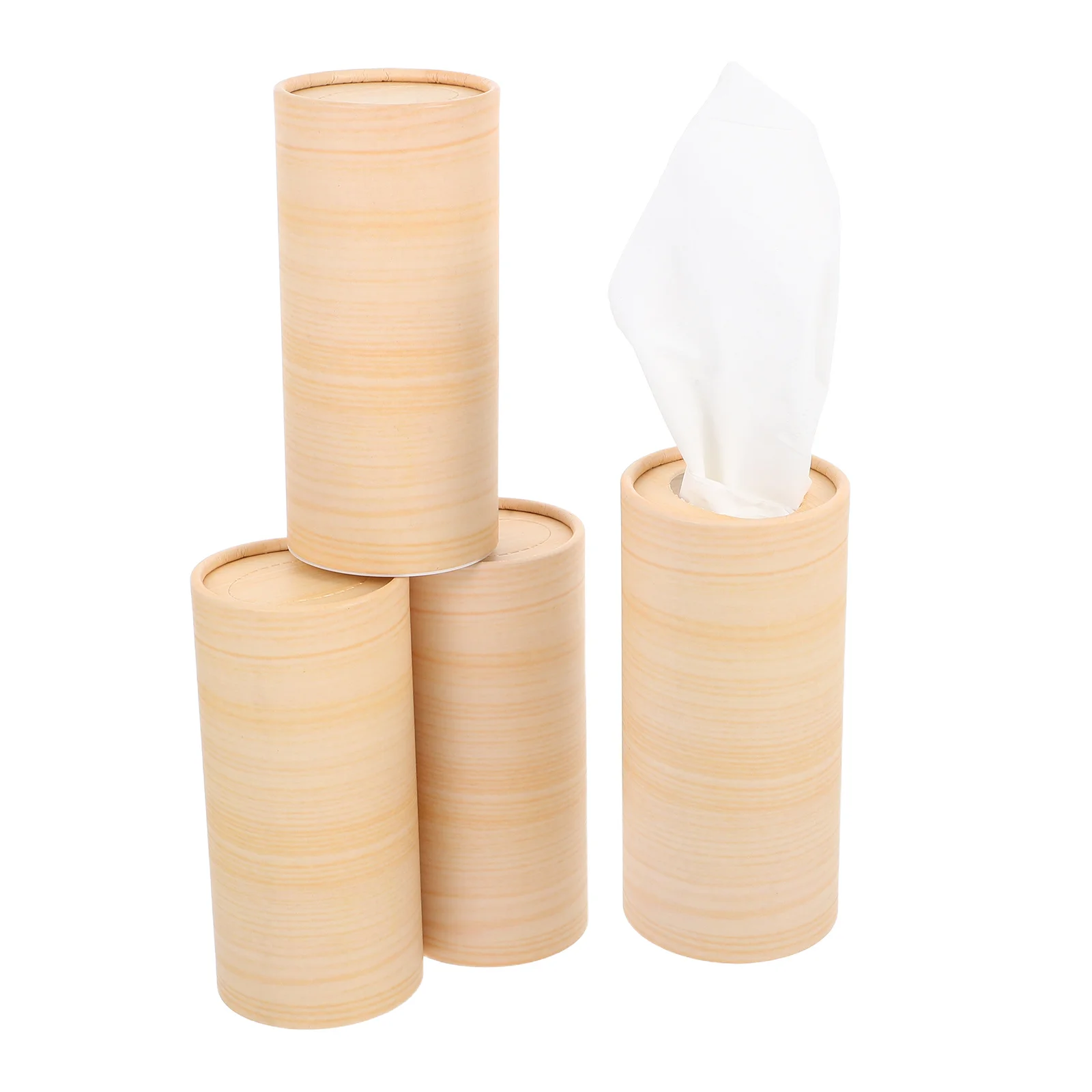 

4pcs Car Tissue Cylinder Holder Refillable Portable Round Napkin Dispenser For Vehicle Truck Office Travel Soft Paper Tissues