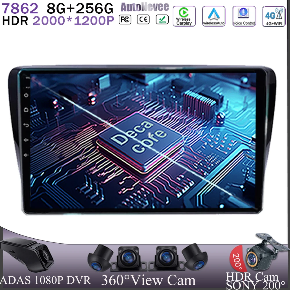 5G WiFi GPS Radio Android 13สำหรับ Nissan venucia M50V 2017-2019 CarPlay DVD CPU QLED Navigation BT เครื่องเล่นมัลติมีเดีย7862 HDR