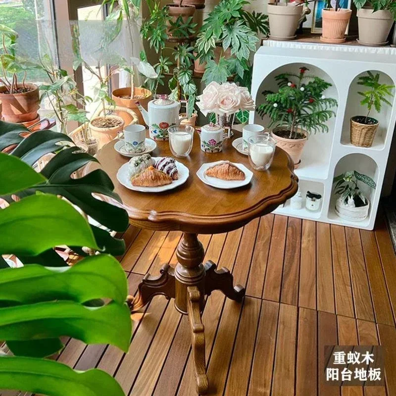 

Outdoor balcony anticorrosive wood splicing solid wood floor terrace garden outdoor ground laying self-paving transformation