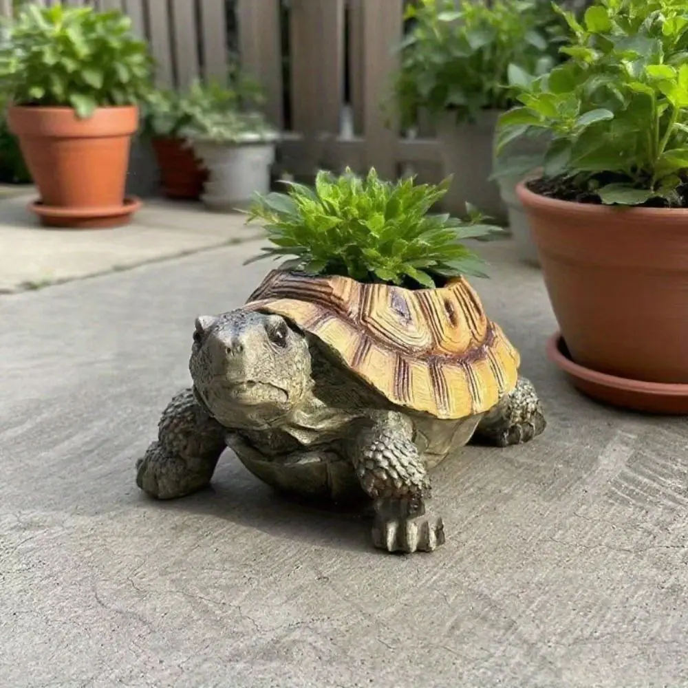 

Cute Simulated Simulation Turtle Planter Creative Mini Animal Ornament Vase Cartoon Resin Succulent Planter Home Office