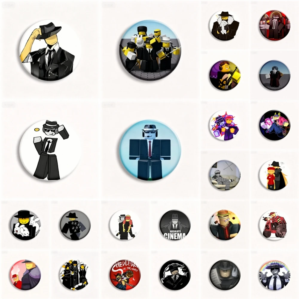Pin de solapa de hojalata SPTE de 58mm para disfraz de cosplay de Anime Game Forsaken Mafioso Chance Shedletsky ﻿ Regalo de Navidad