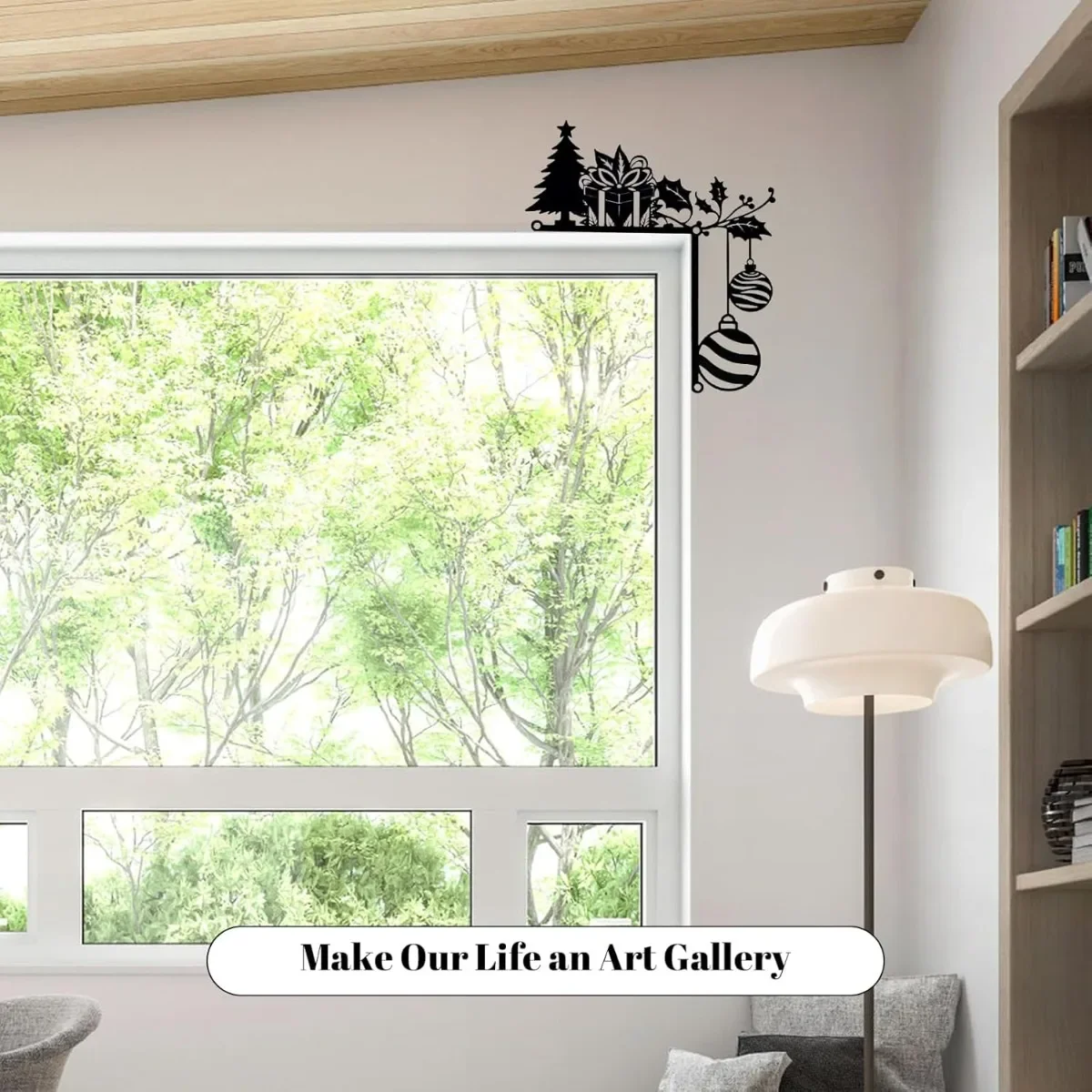 1PC Metal Christmas Door Frame Decoration Festive Top Corner Sign Durable for Extended Use