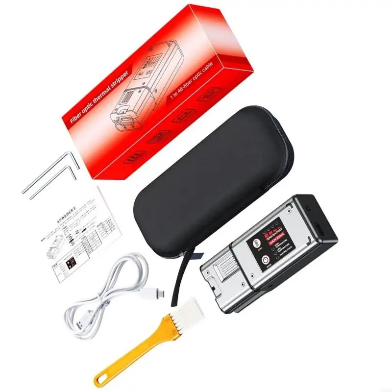 CORA Rechargeable Fiber Opticals Stripping Tool with 8 Heat Levels, Thermal Ribbon Cable Prep Tool for Fusions Splicing Work