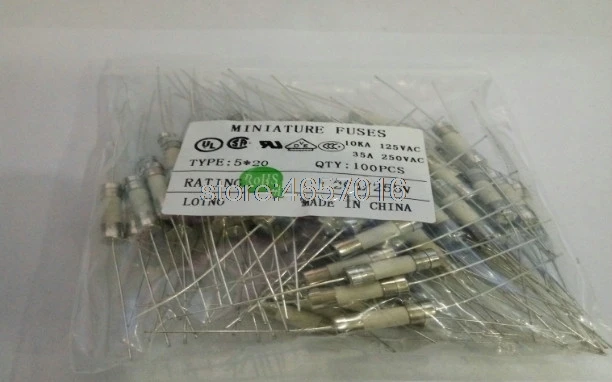 5*20 5x20MM 0.5A 1A 2A 3A 5A 6.3A 8A 10A 12A 15A 20A 25A 30A 250V lead wire ceramic fuse