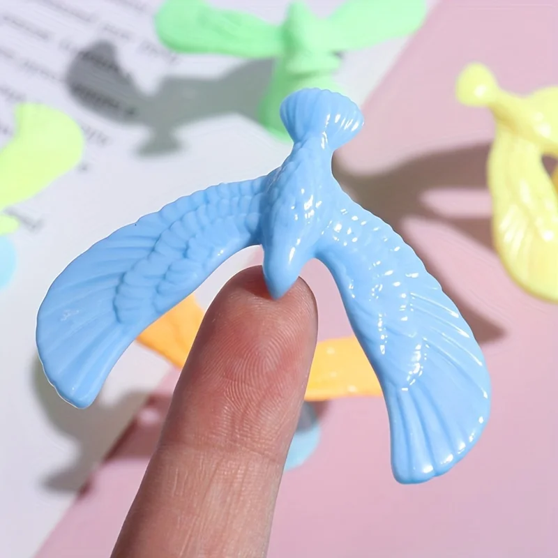 10 Sets of Balance Eagle and Triangular Cone Stand Desktop Decoration Small Tools Micro Statues, with Random Colors
