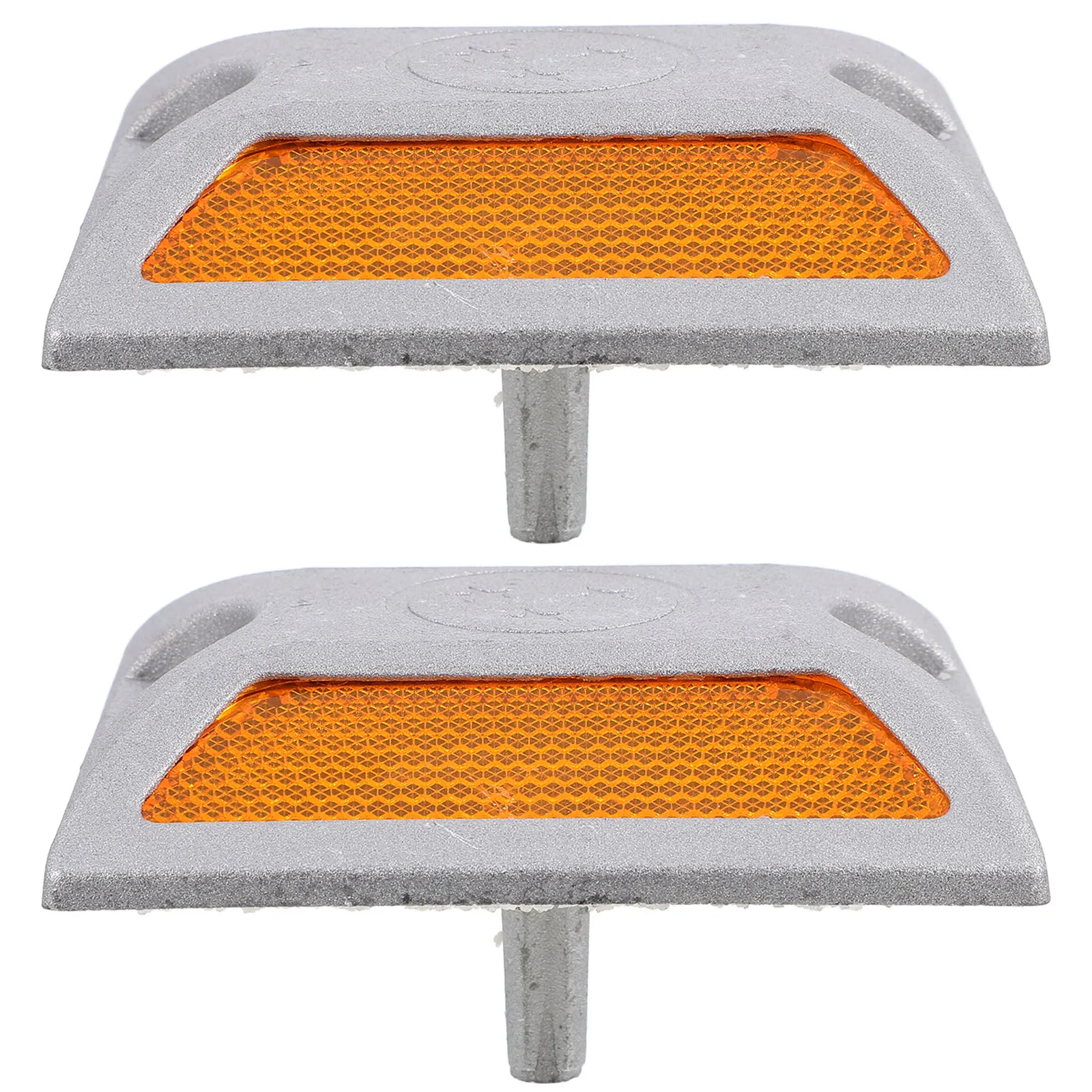 

2Pcs Reflective Aluminum Road Studs Night Visibility Driveway Markers Pavement Accessories Garden Decor