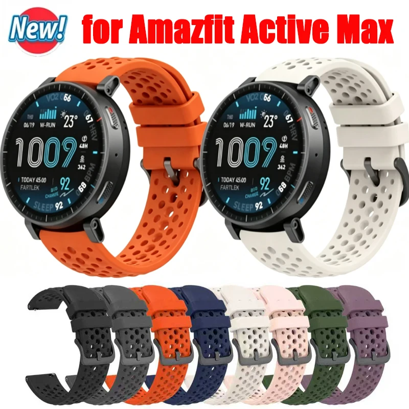 Silicone Strap for Amazfit Active Max Breathable Sports Watchband Band for Amazfit Active Max Wrist Bracelet Accessories