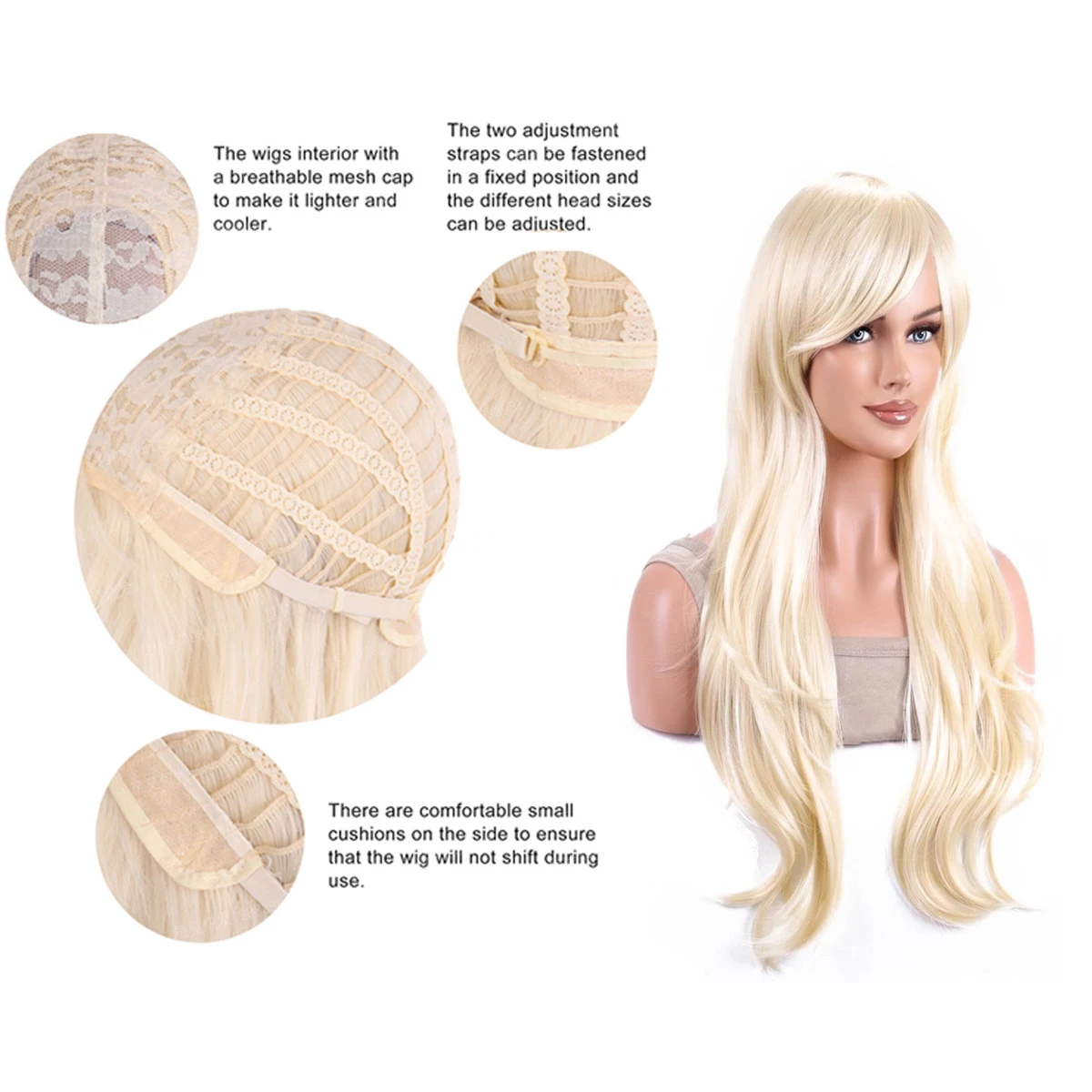 Gres Barbie Cosplay Wigs Blodne Color Long Wavy Synthetic Hair Cos Costume Halloween Wig for Women High Temperature Fiber