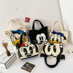 Borsa di grande capacità donna 2022 moda Trendy Canvas One Shoulder Messenger Bag studenti ragazze Hanbag Mickey Cartoon Print Tote