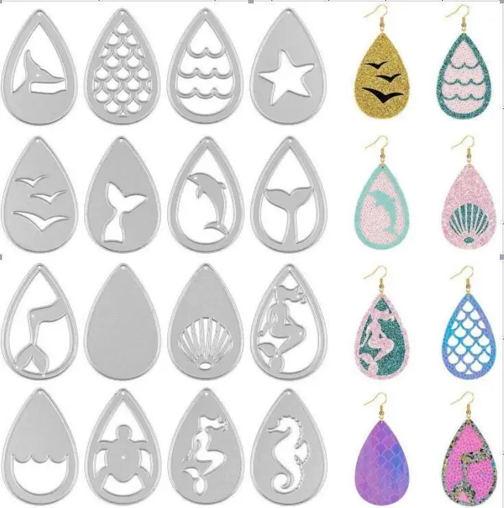 

Earring metal cutting dies Scrapbooking decoration paper craft knife mould blade punch template Embossing stencil 1PCS