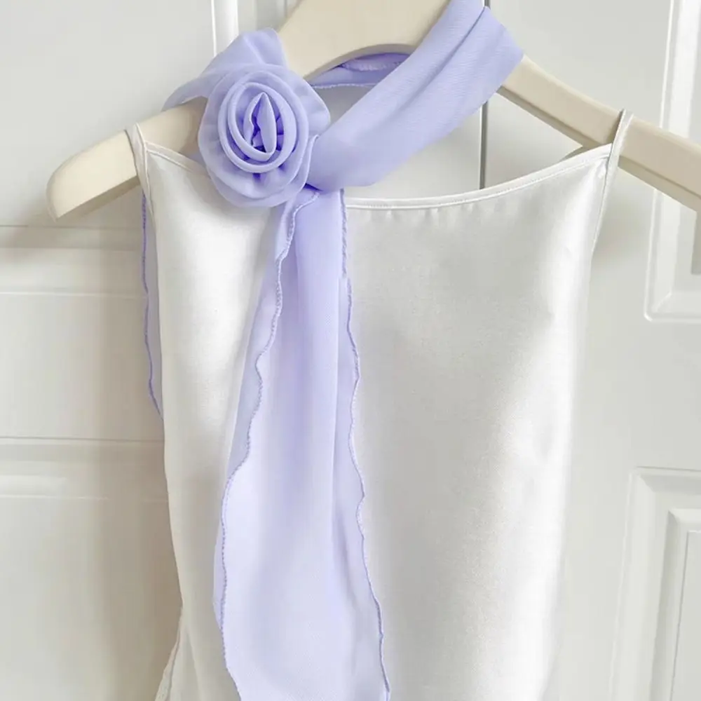 أنيق فاخر وشاح شيفون أنيق متعدد الاستخدامات انفصال روز ديكور وشاح للرقبة العصرية واقية من الشمس الحجاب للنساء الفتيات الهدايا #5