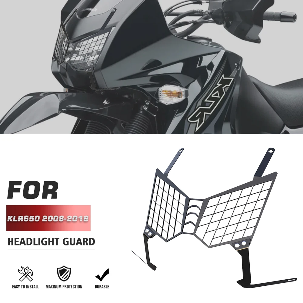 

For Kawasaki KLR 650 2008-2018 KLR650 Headlight Protection Cover Grill Motorcycle Accessories Head Light Protector Grille Guard