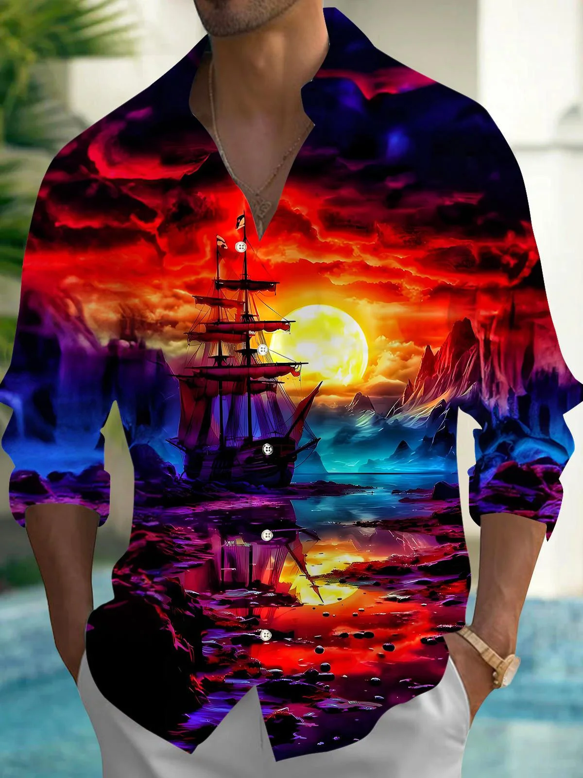 Men's Shirts Button Down Shirts Casual Shirts Spring And Summer Printed Long Sleeves Daily Fashionable Comfortable Trend Top