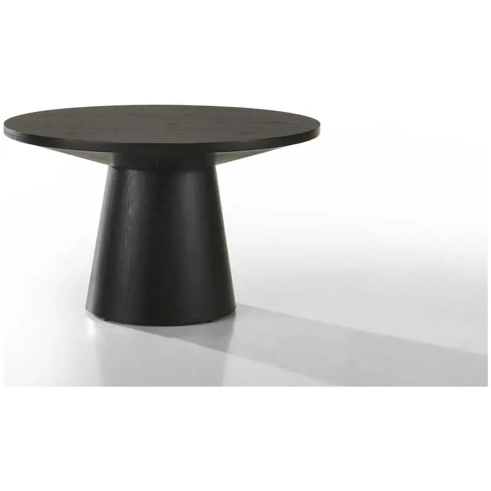 

Круглый журнальный столик Lilola Home Jasper Ebony Black, 29 дюймов, с основанием на пьедестале — отделка под дерево, изящное коническое основание, экономия пространства.
