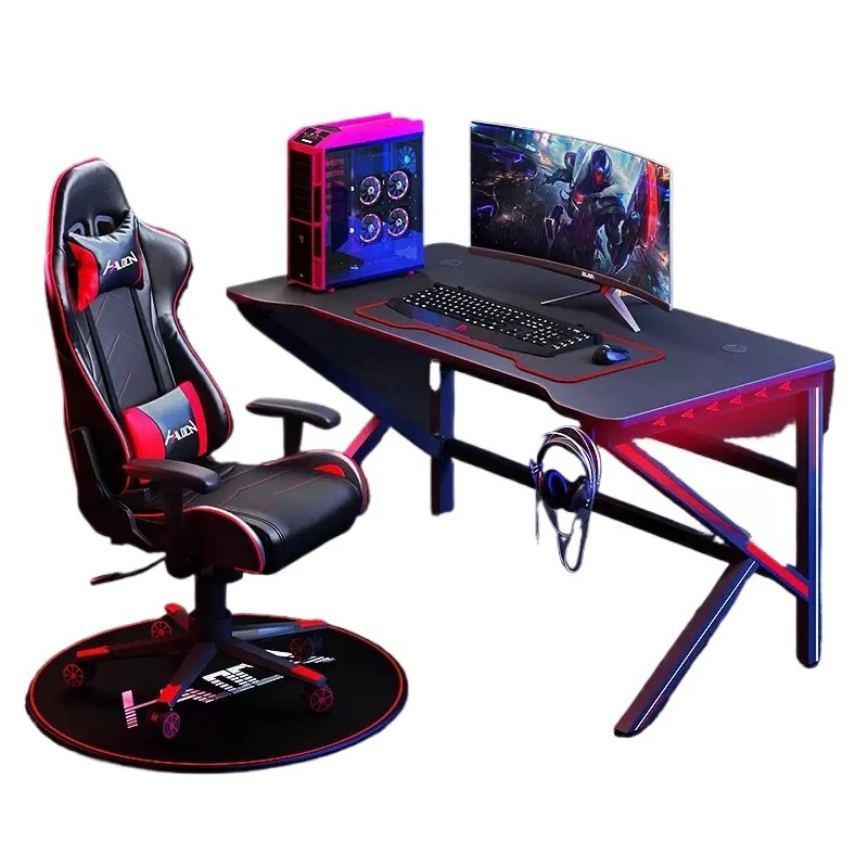 

Home Black Office Computer Desk K Leg Game Table Light Emitting Diode Table Set Game Table