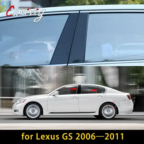 자동차 창문 기둥 포스트 문짝 트림 커버 스티커, 렉서스 GS 2006 2007 2008 2009 2010 2011, 자동차 외부 부품 액세서리, 6 개