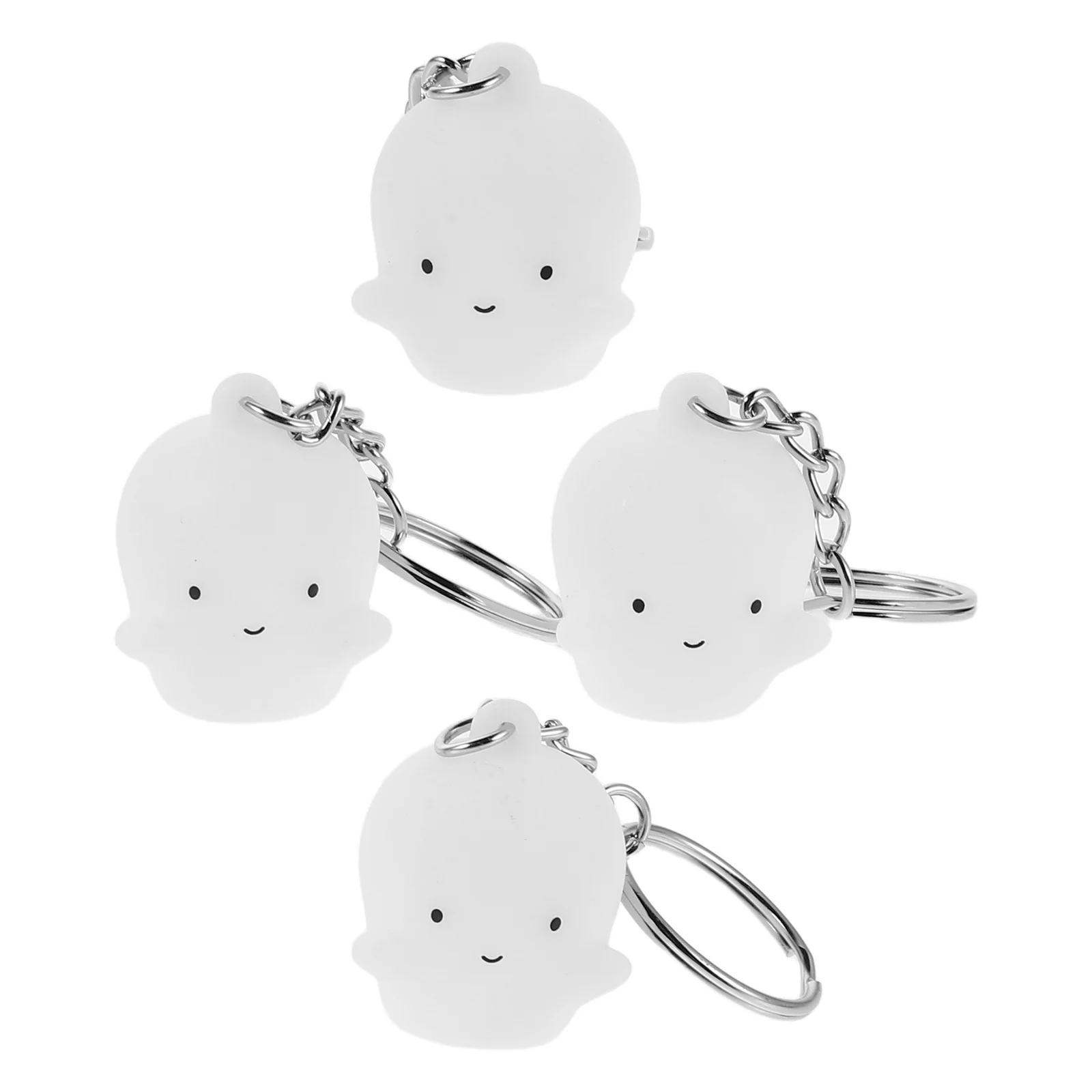 

4 шт., брелки с призраками на Хэллоуин, милый маленький призрак, кулон, рюкзак, подвески, сувениры для вечеринки, подарки, фигурки, игрушки, наполнители для сумок для вечеринок