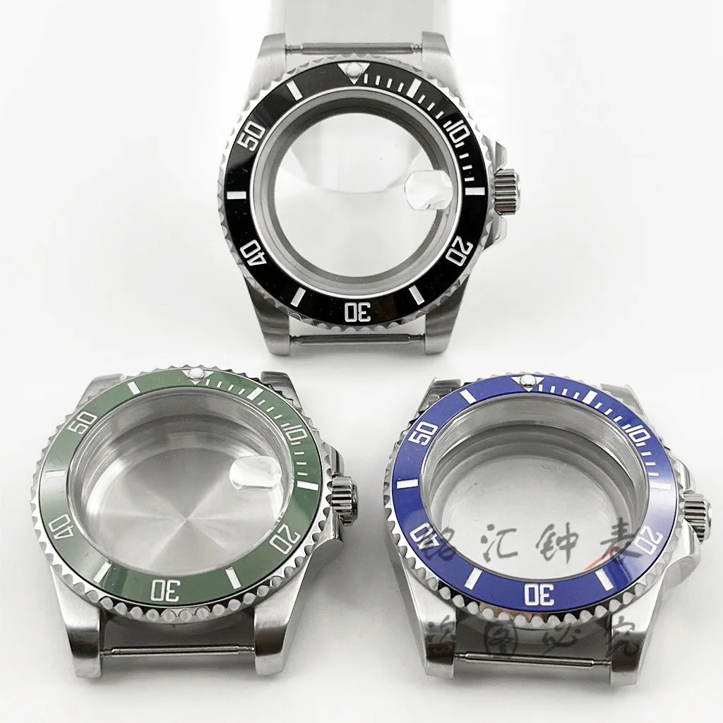 NH35 40MM Men's Watch Case Sapphire Crystal Ceramic Insert Watch Case Fit NH34 NH35 NH36 NH38 ETA2824 PT5000 Movement 120 Clicks