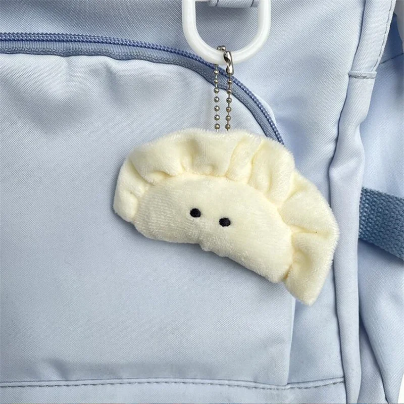 Cartoon Squishy Plush Dumpling Funny Soft Stuffed Plush Toys Mini Bag Charm Keyring Cute Accessory for Keys and Backpacks