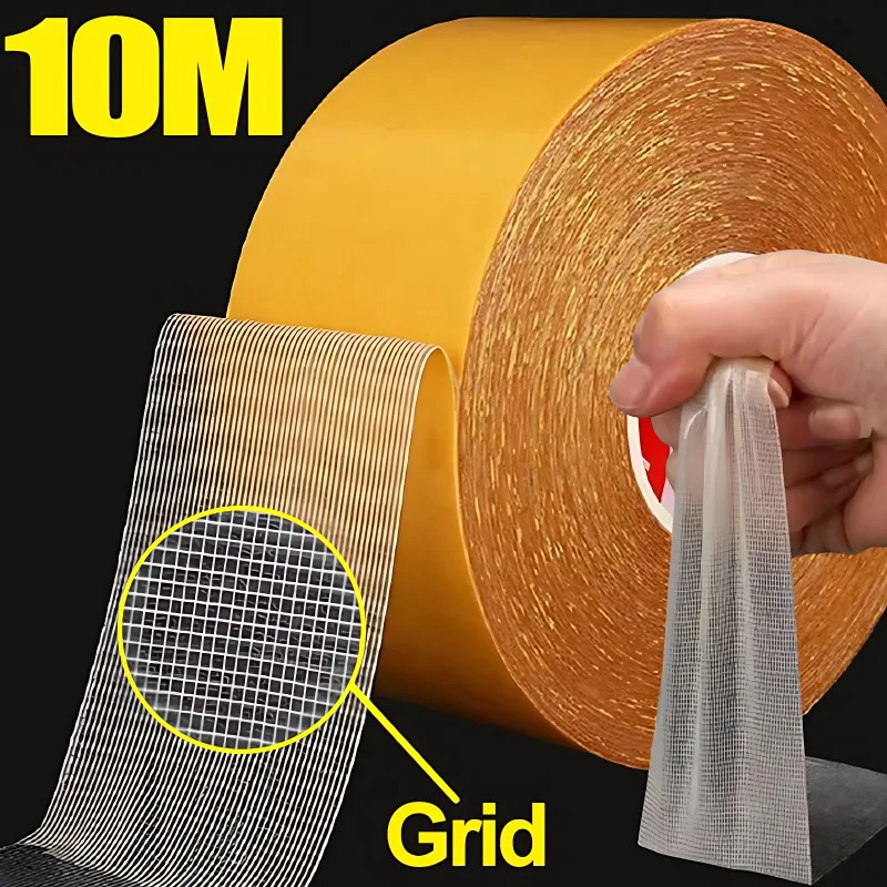 5/10m Strong Fixation Double Sided Tape Heavy Duty Translucent Mesh Waterproof Traceless Powerful Grid Carpet Adhesive Tapes