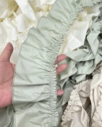 9cm Pure Cotton Light Green/Khaki/Grey 8color Available Ruffles Lace Trim Cotton Cloth Trim SC206
