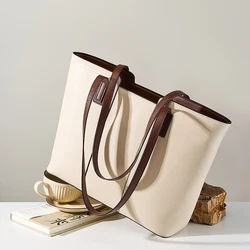 Hifashion Cowhide Genuine Leather Large Shoulder Bags For Women 2026 Luxury Designer Shopper Work Tote Commuter Ladies Handbags