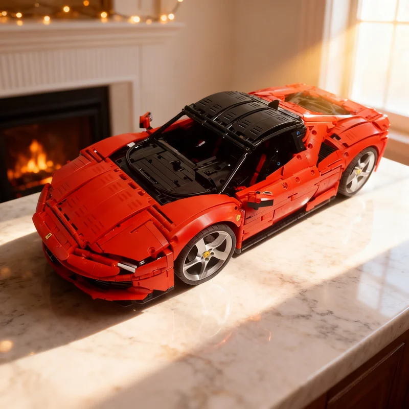 

4550 деталей MOC Ferrari SF90 Stradale Ver 2.0, масштаб 1:8, техническая модель, конструктор, креативный подарок, декор для витрины, премиум-класс