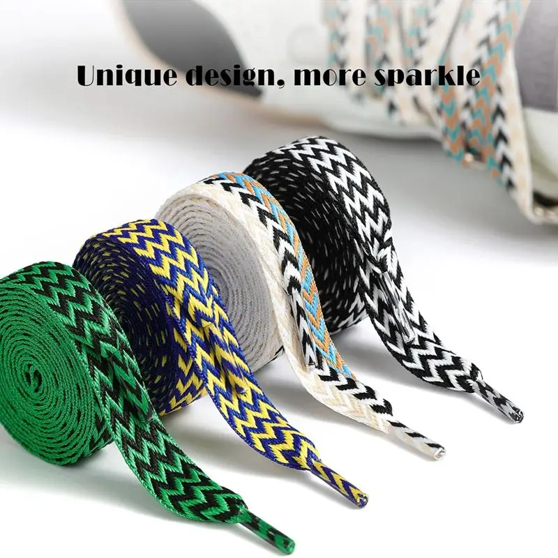 1,5 cm breite, dicke Schnürsenkel für Sneaker – Fette Schnürsenkel zum Austausch, zweifarbiges Muster, Unisex-Schuhzubehör – Detail 4