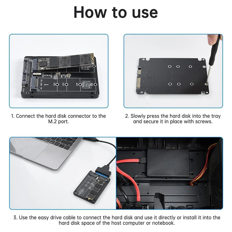 M.2 Sata (Ngff) Naar Sata 3.0 Adapter Kaart Dual Ngff B Key/B & M Key M.2 Ngff Sdd Naar 2.5Inch Sata Iii Converter Adapter Duurzaam