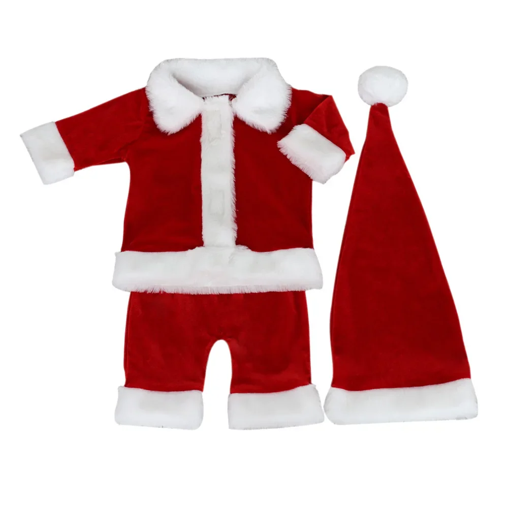 Newborn Photography Outfit Santa Claus Baby Cosplay Christmas Hat Photoshoot Props Accessories