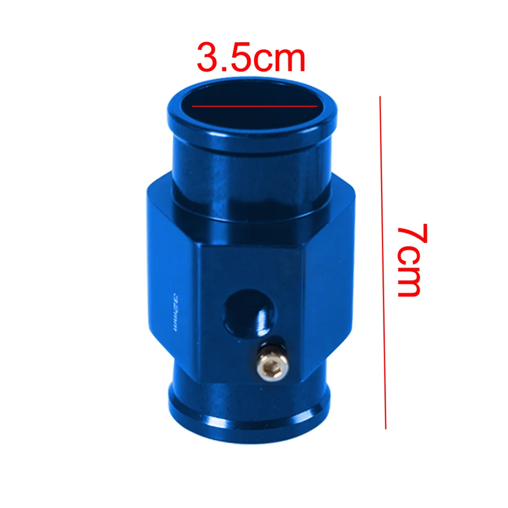 Universal 40mm Water Temp Gauge Radiator Temperature Water Temp Joint Pipe Sensor 1/8-27 NPT Hose Adapter Blue with 2pcs Hose Clamps
