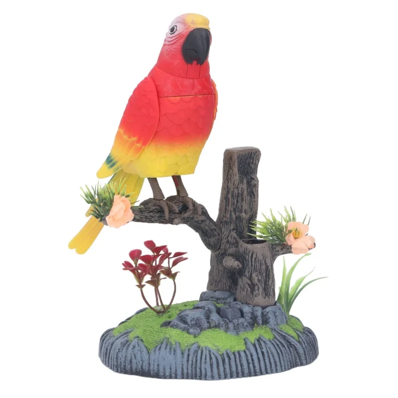 تعمل التحكم الصوتي الببغاء النقيق الغناء ترفرف محاكاة لعبة الببغاء للبالغين الأطفال 506H