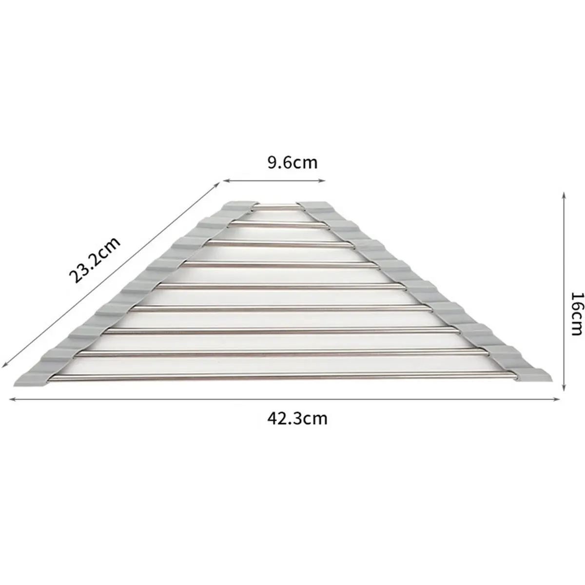 Multi-use Gear Roll Up Triangle Dish Drying Rack Foldable Stainless Steel over Sink Drainer Kitchen Sink Organizer Sponge Rag Ho