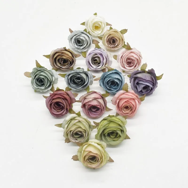 Künstliche Blumen Silk Rose Hause Hochzeit Dekorative Pflanzen Diy Geschenke Candy Box Herbst Dekoration Handwerk Anordnung Weihnachten – Detail 3
