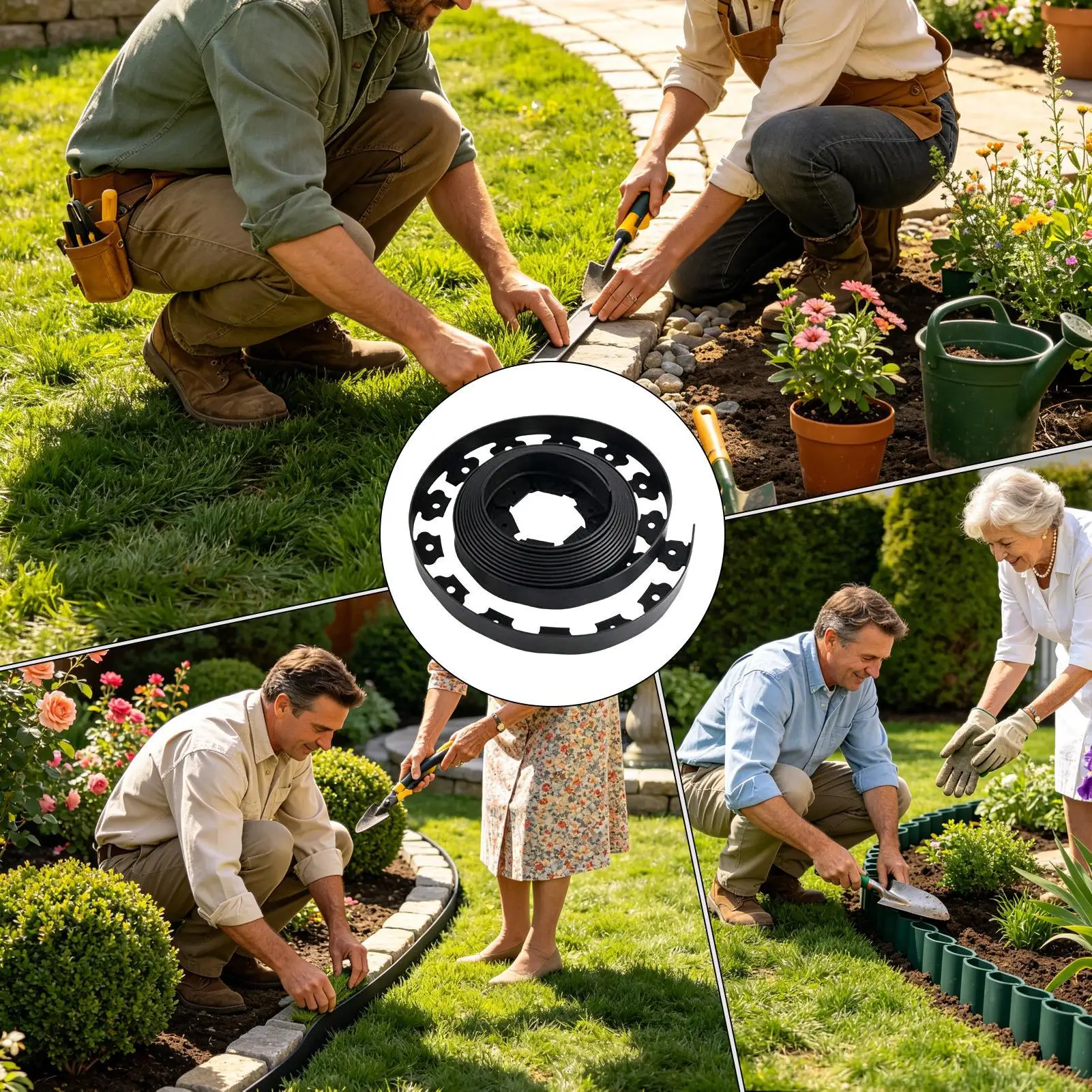 Garden Edging 5-Meter Easy Portable Flexible Strip Garden Edging Border For Flower Bed Plant Border Path Gravel Lawn Yard