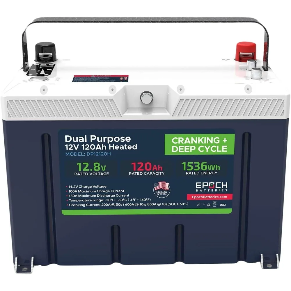 120Ah Pro Series - LiFePO4 Cranking & Deep Cycle Lithium Battery (Dual Purpose), Group 27 Built-in 150A BMS with 1100CCA