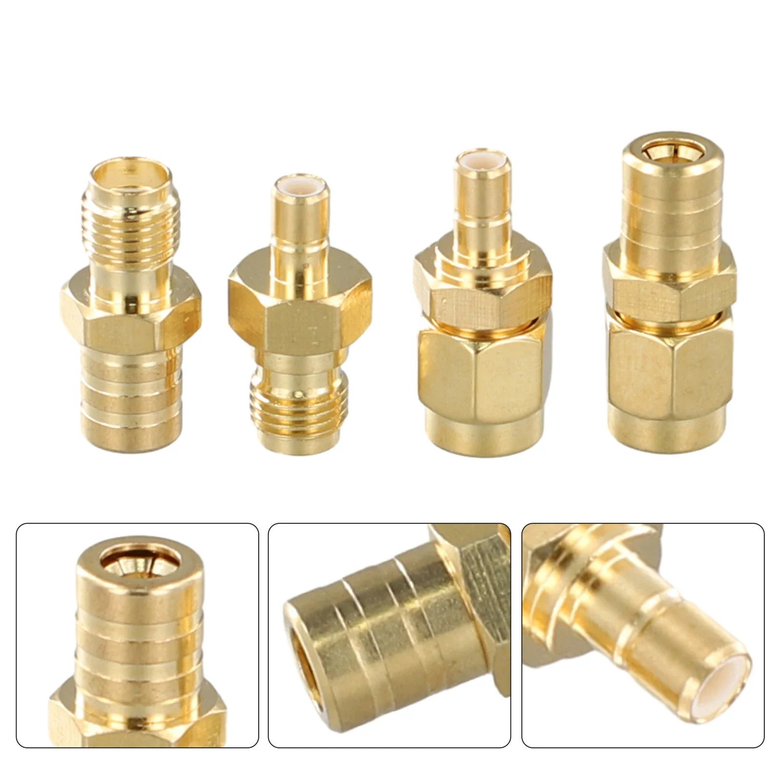 Set of 4 For SMA DAB+ Antenna Adapters High Performance Gold Plated Connectors for VHF/UHF Communication Devices