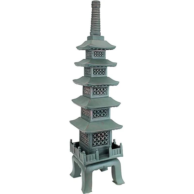 

Design Toscano The Nara Temple: Polyresin Asian Garden Pagoda Sculpture Garden Decor Yard Art Decor