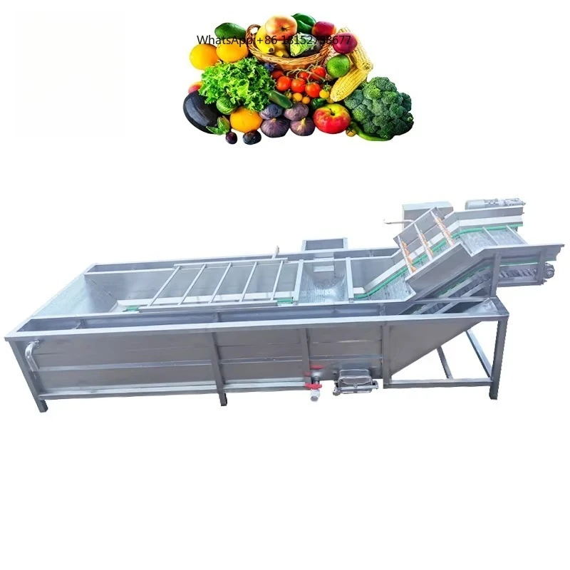 Fruit and Vegetable Cleaning Cutting Production Line Machine Leaf Vegetable Fruit Bubble Wash Washing Machine